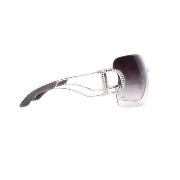 Vintage Christian Dior Diorly 1 Shield Sunglasses Crystals Y2K 00s Galliano - Picture 9 of 14